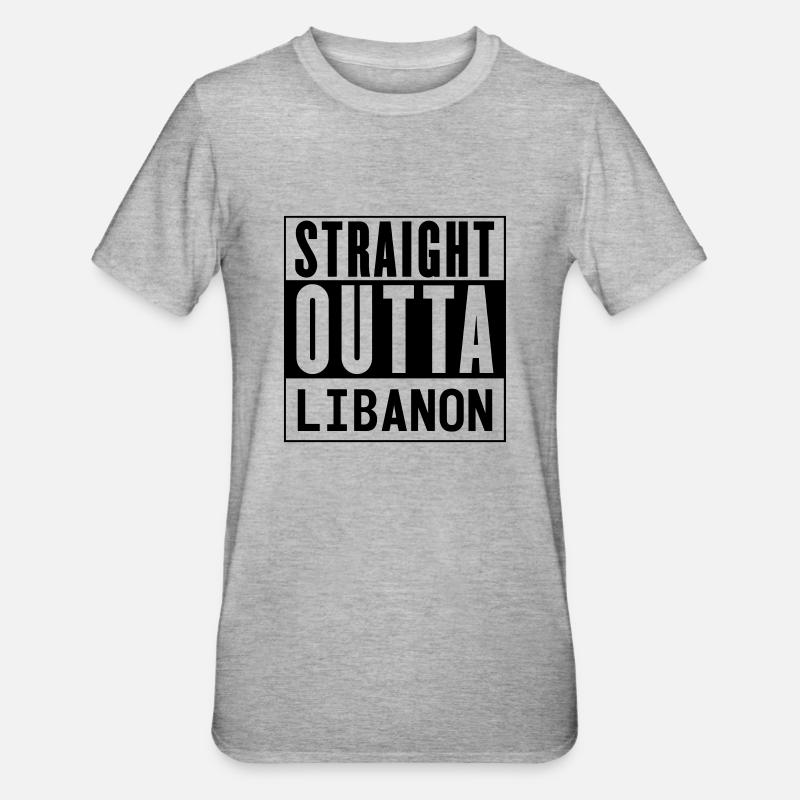 Libanon - Unisex Polycotton T-Shirt - Grau meliert