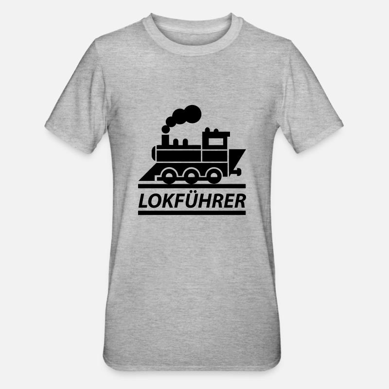 Lokführer - Unisex Polycotton T-Shirt - Grau meliert