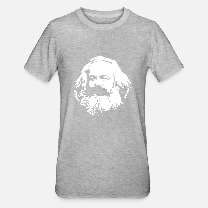 Karl-Marx-Schablone - Unisex Polycotton T-Shirt - Grau meliert