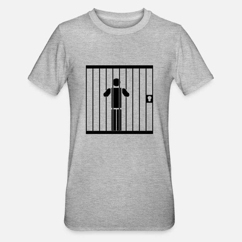 En prison - T-shirt polycoton Unisexe - gris chiné