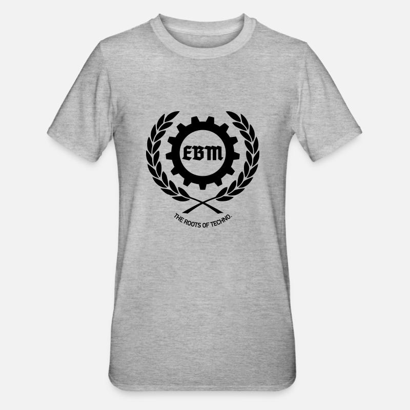 EBM Roots of Techno - Unisex Polycotton T-Shirt - Grau meliert