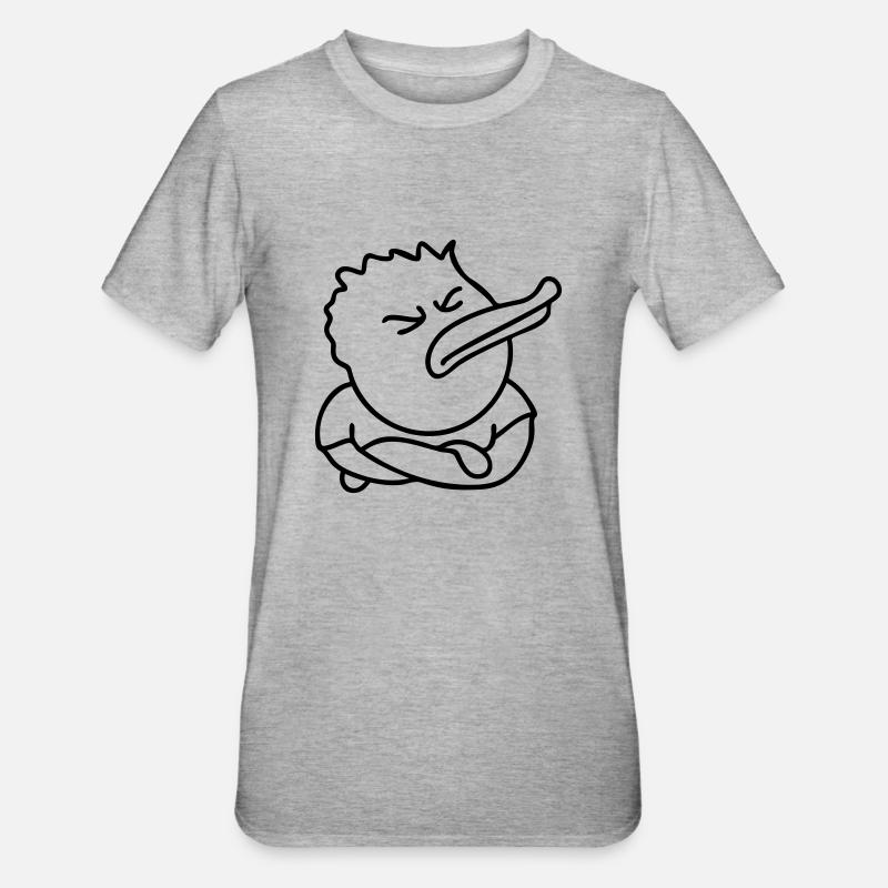Offended Duck - Unisex Polycotton T-Shirt - heather grey