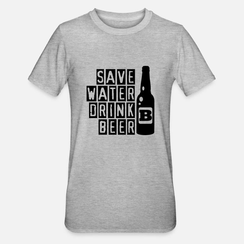 Save Water Drink Beer - Unisex Polycotton T-Shirt - heather grey