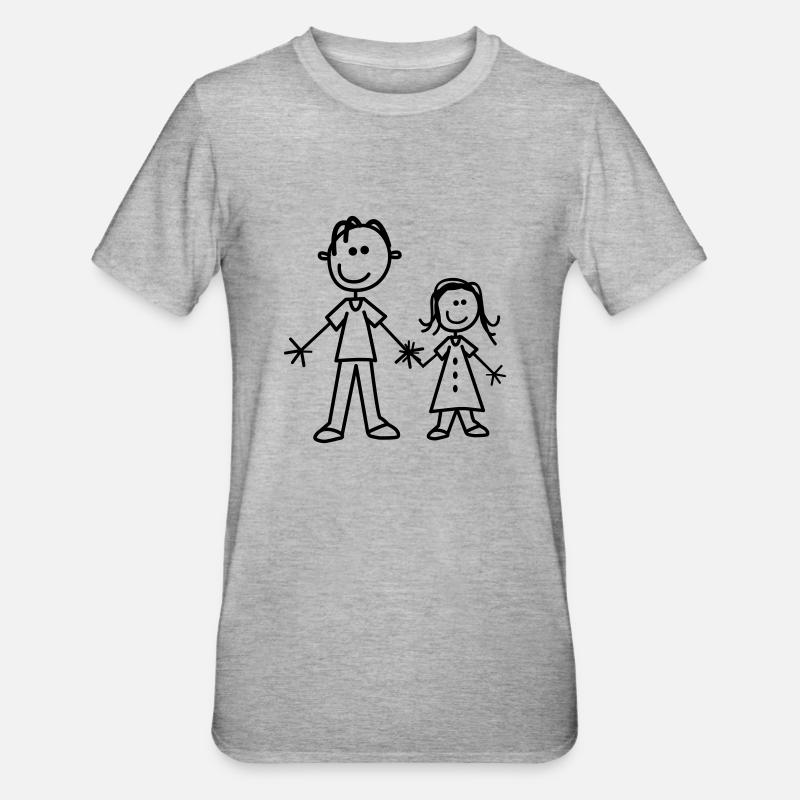 Geschwister - Unisex Polycotton T-Shirt - Grau meliert