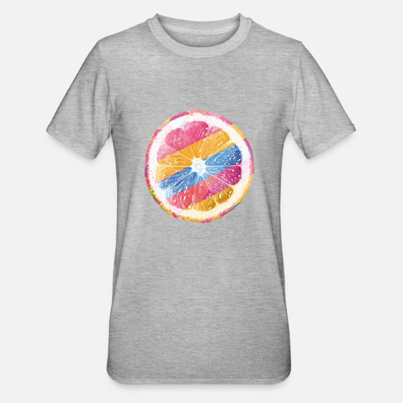 Zitrone - Unisex Polycotton T-Shirt - Grau meliert