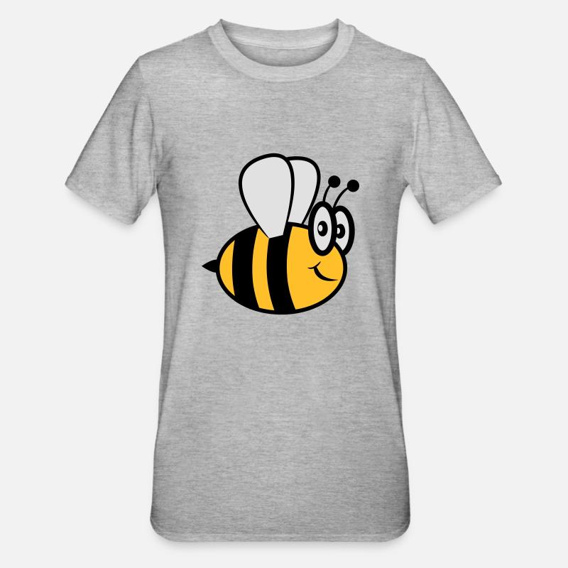 Abeille drôle mignon - T-shirt polycoton Unisexe - gris chiné