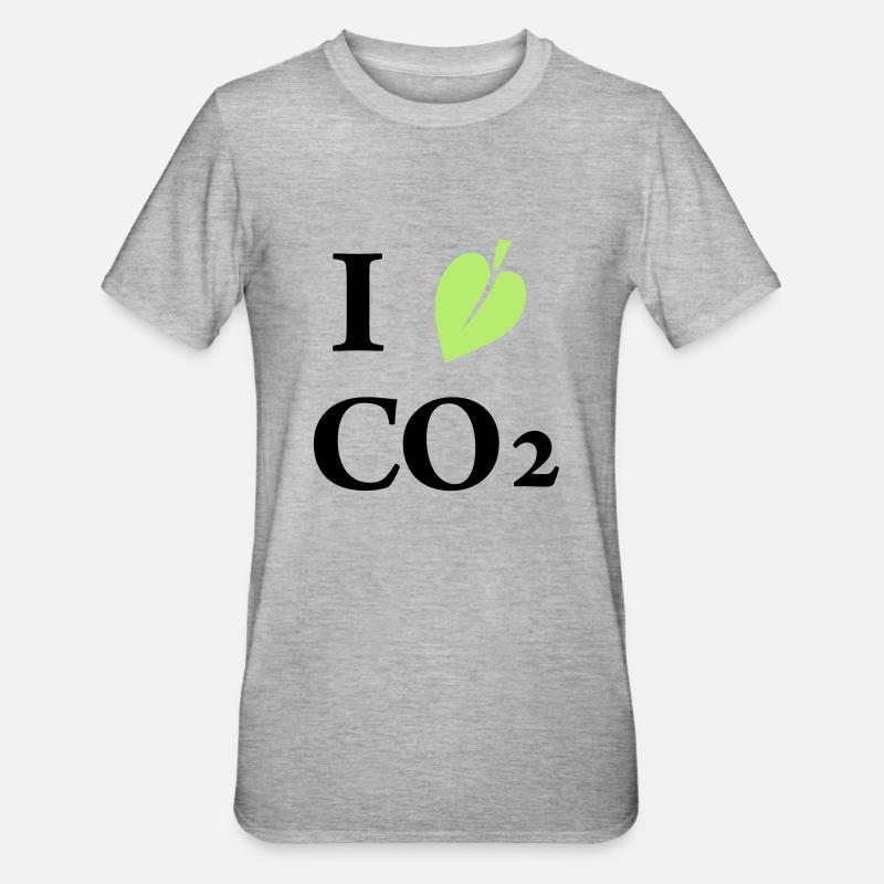 i love co2 - Unisex Polycotton T-Shirt - heather grey