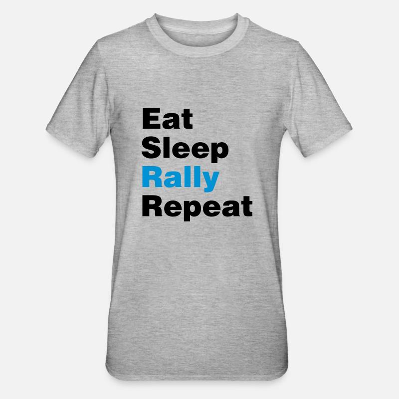 eat sleep rally repeat 2col - Unisex Polycotton T-Shirt - heather grey