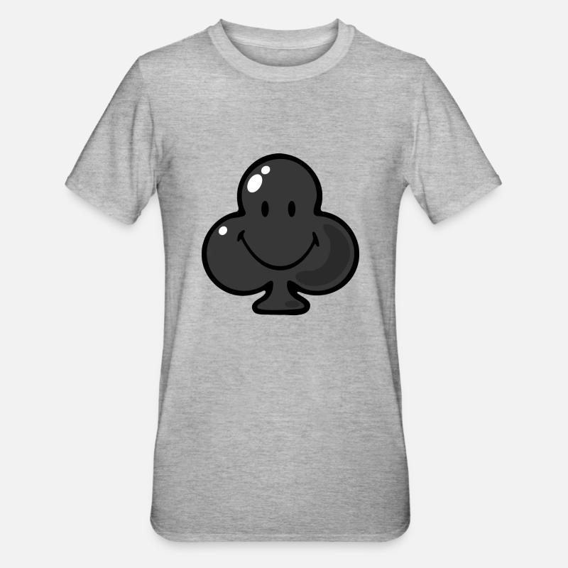 Smiley Klubber Sort - Unisex polycotton T-shirt - grå meleret