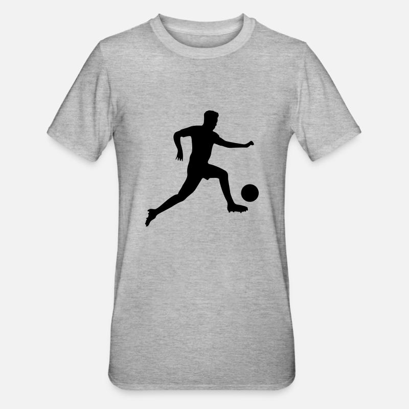 fussballer silhouette - Unisex Polycotton T-Shirt - Grau meliert
