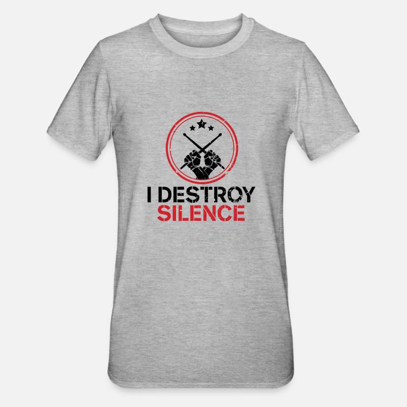 Percussion batteur Drumsticks Percussion - T-shirt polycoton Unisexe - gris chiné