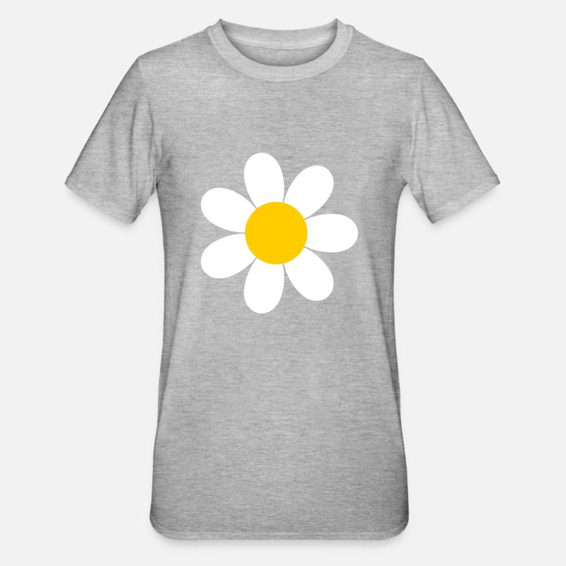 Gänseblümchen Blume - Unisex Polycotton T-Shirt - Grau meliert