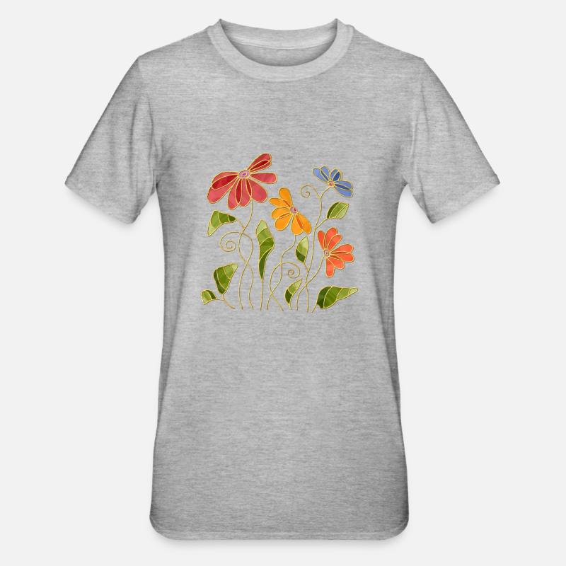 Fleur - T-shirt polycoton Unisexe - gris chiné