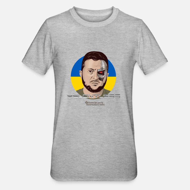 Zelensky Implacable - T-shirt polycoton Unisexe - gris chiné