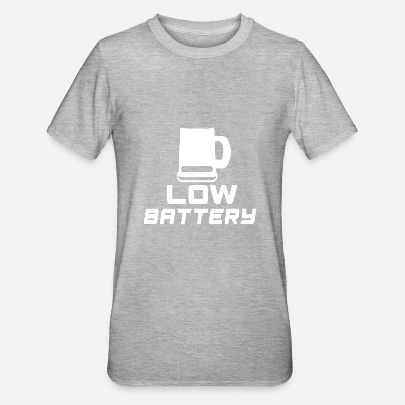 Low battery Beer (Blanc) - T-shirt polycoton Unisexe - gris chiné