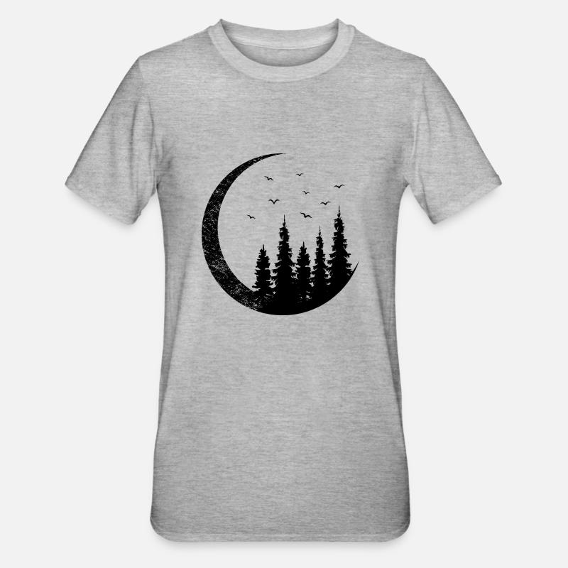 Landschaft Halbmond - Unisex Polycotton T-Shirt - Grau meliert