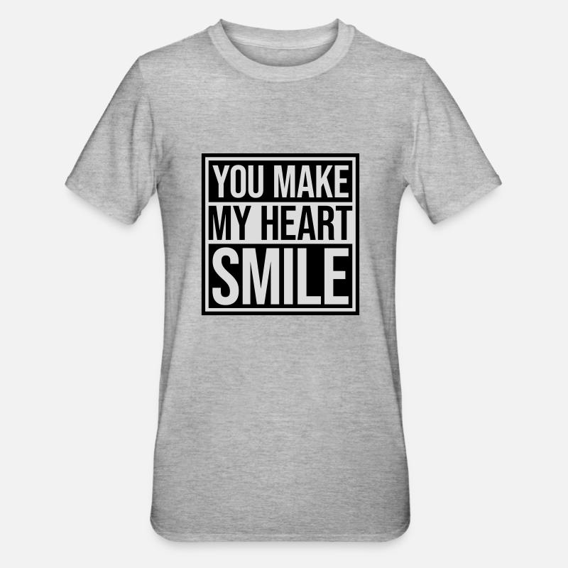 Faire sourire mon cœur - T-shirt polycoton Unisexe - gris chiné