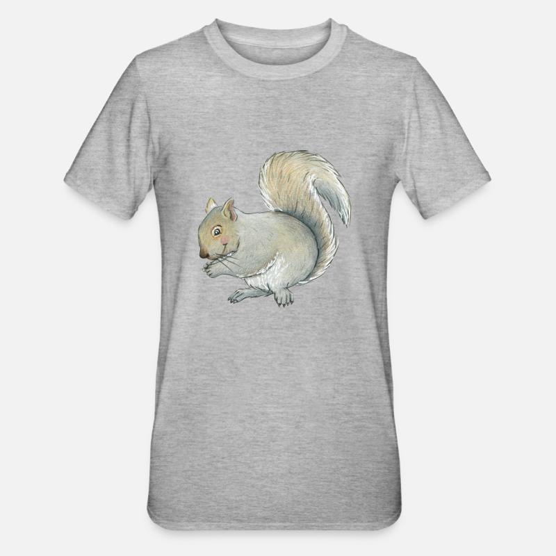 Grauhörnchen - Unisex Polycotton T-Shirt - Grau meliert