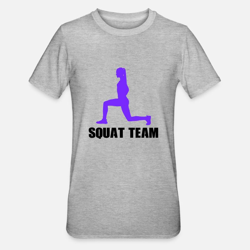 Équipe féminine de squat - T-shirt polycoton Unisexe - gris chiné