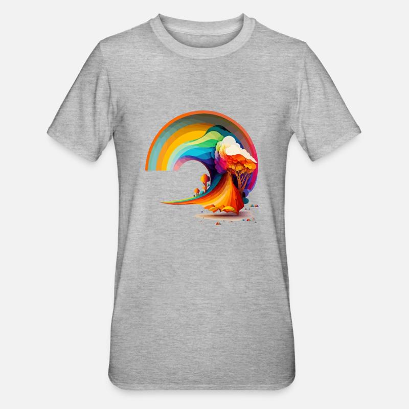 Rainbow - Unisex Polycotton T-Shirt - heather grey