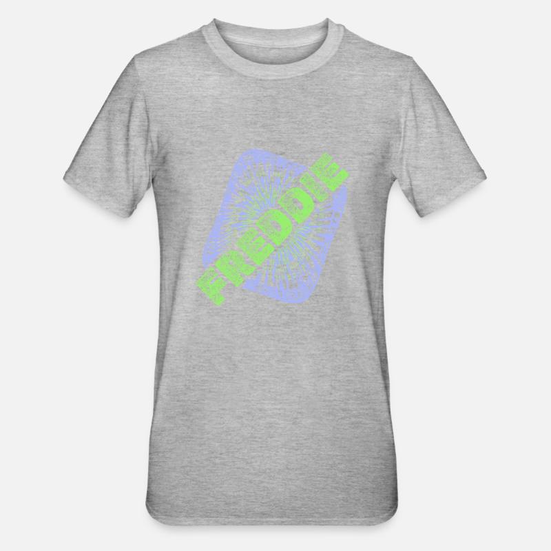 Nom Prénom Freddie - T-shirt polycoton Unisexe - gris chiné