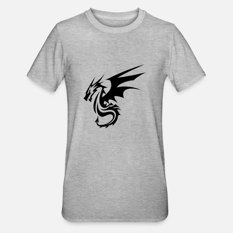 Dragon Noir - T-shirt polycoton Unisexe - gris chiné