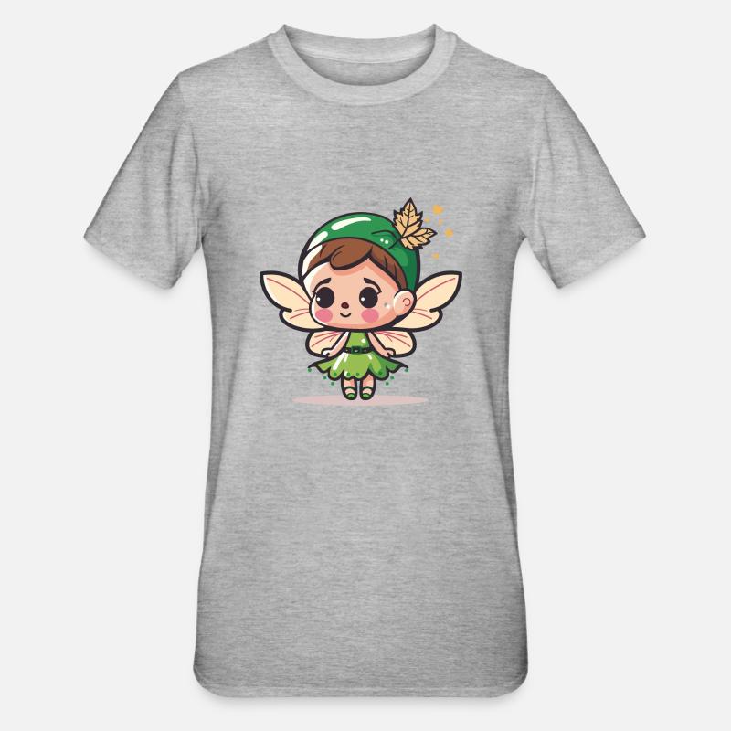Jolie illustration de fée - T-shirt polycoton Unisexe - gris chiné