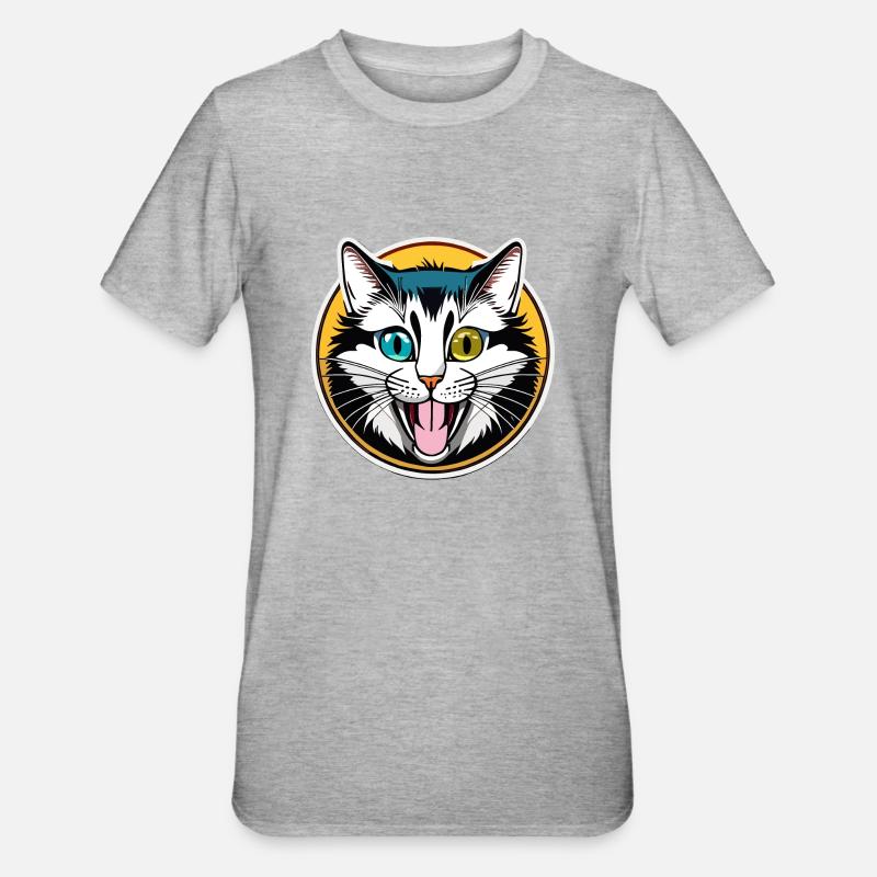 Kitty - T-shirt polycoton Unisexe - gris chiné