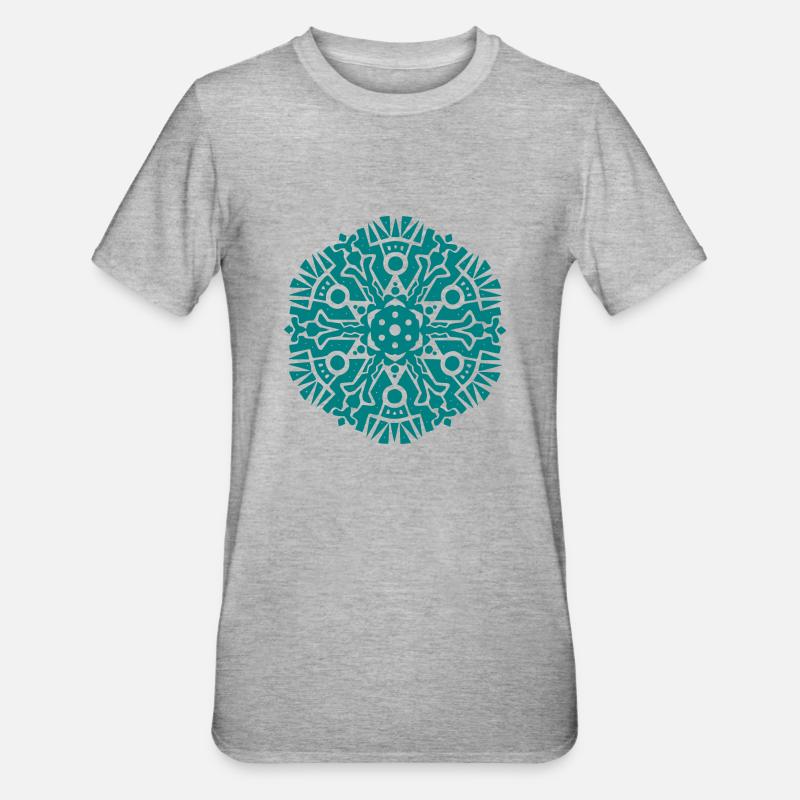 Modèle Mandala Maya - T-shirt polycoton Unisexe - gris chiné