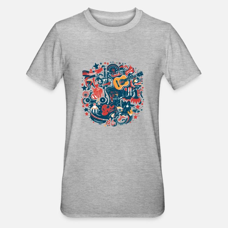 Folklore américain - T-shirt polycoton Unisexe - gris chiné