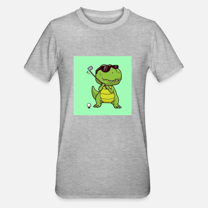 dinosaur - Unisex Polycotton T-Shirt - heather grey