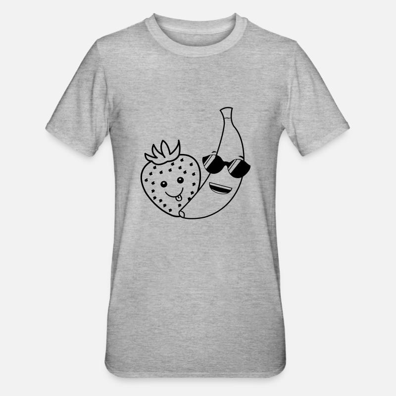 Fraise Banane - T-shirt polycoton Unisexe - gris chiné