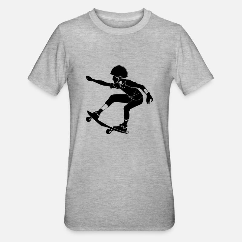 skateboard - Unisex Polycotton T-Shirt - heather grey