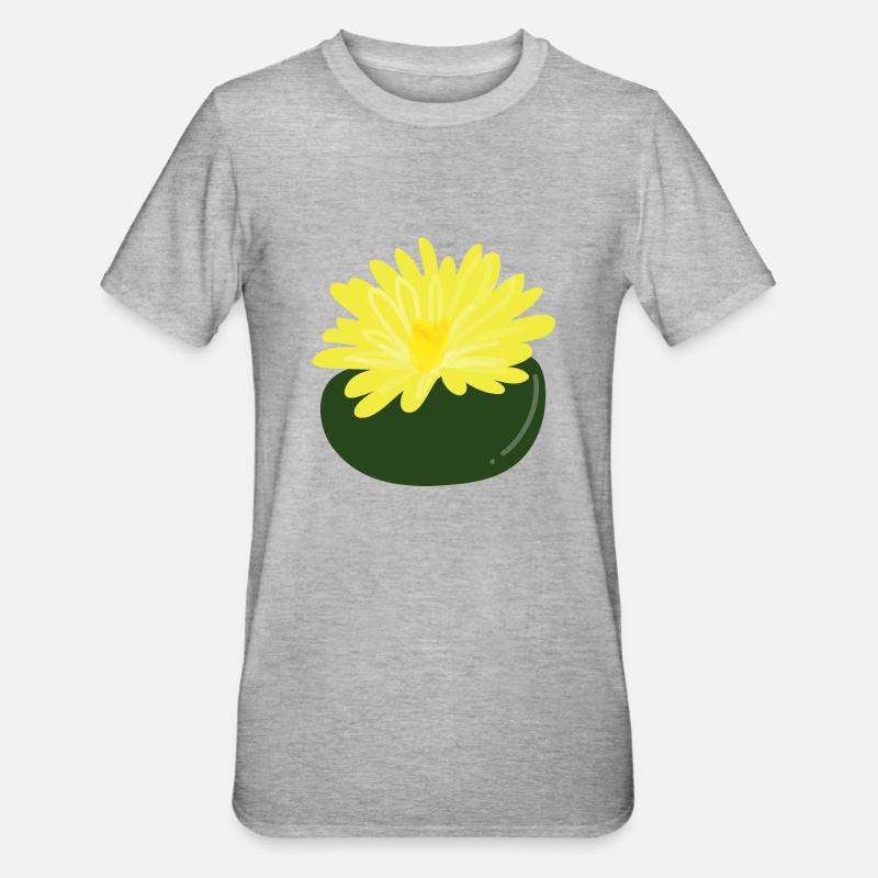 Lithops-Blüte1 - Unisex Polycotton T-Shirt - Grau meliert