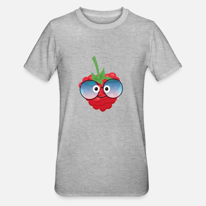 Wild Berry,Raspberry,Berry,Comic - Unisex Polycotton T-Shirt - heather grey