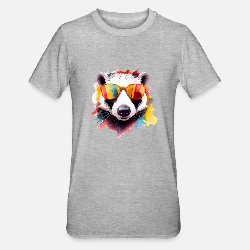 Honig-Waschbär - Unisex Polycotton T-Shirt - Grau meliert