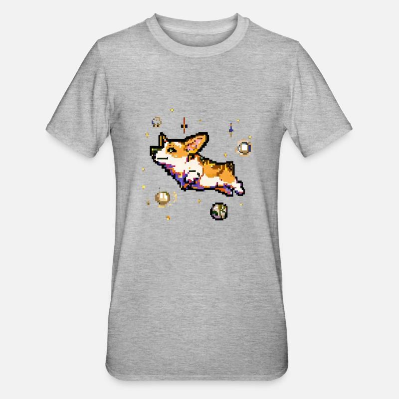 corgi - Unisex Polycotton T-Shirt - Grau meliert