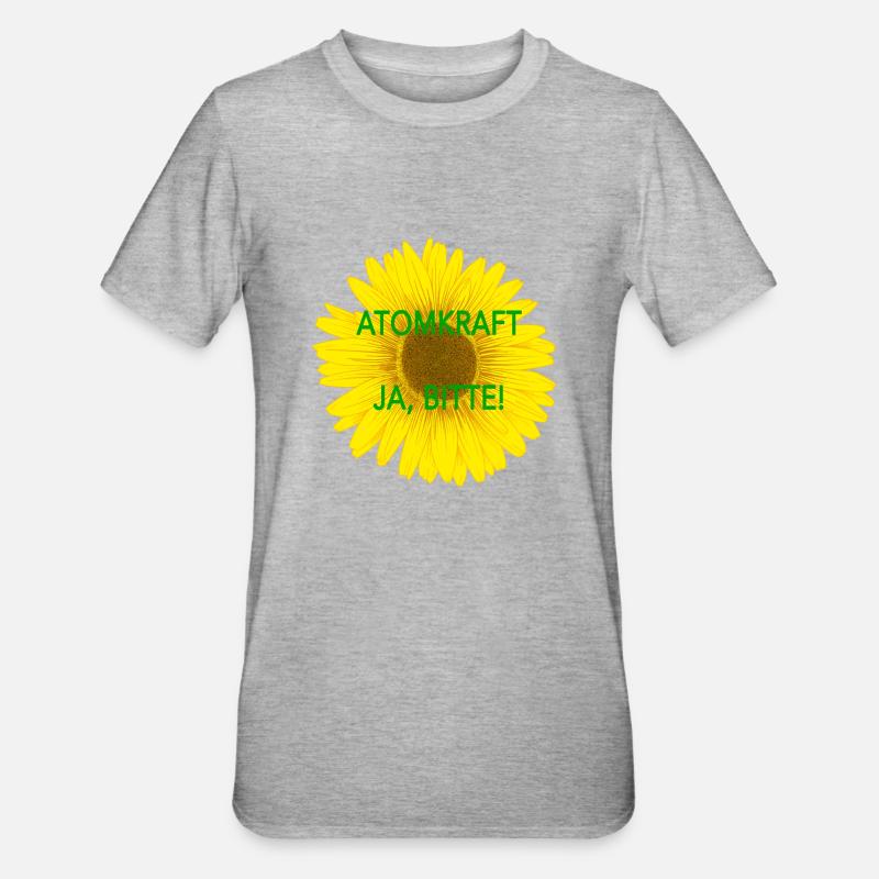 Atomkraft ja, bitte - Unisex Polycotton T-Shirt - Grau meliert