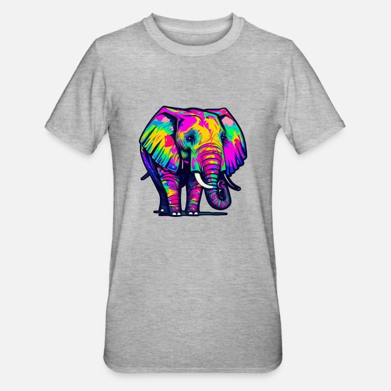 Éléphant - T-shirt polycoton Unisexe - gris chiné