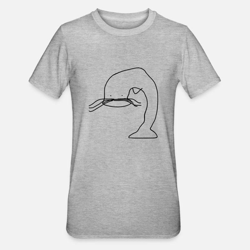 Poisson-chat Poisson - T-shirt polycoton Unisexe - gris chiné