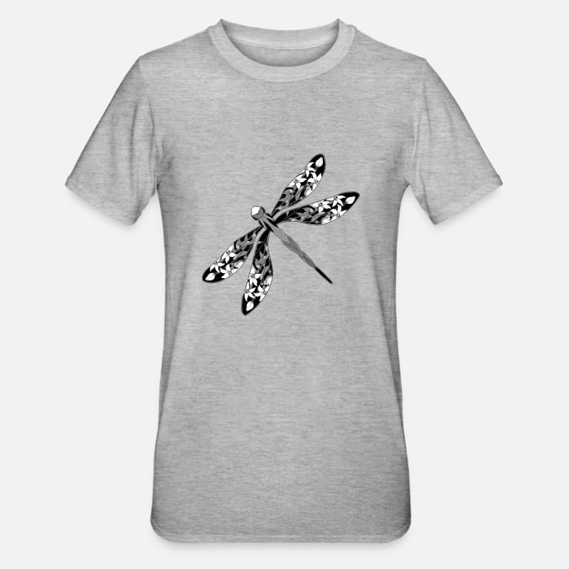 Libelle - Unisex Polycotton T-Shirt - Grau meliert
