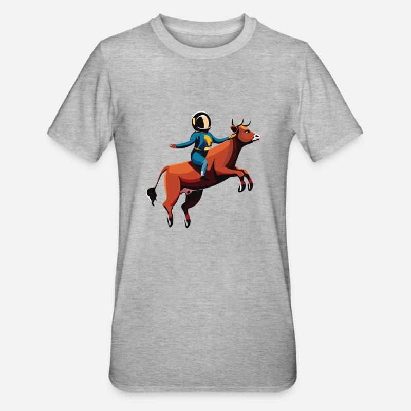 Chevauchée d’Austronaute - T-shirt polycoton Unisexe - gris chiné