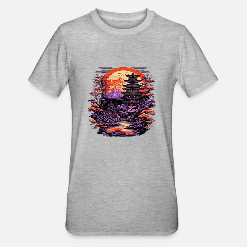 Zen Garden - Unisex Polycotton T-Shirt - Grau meliert