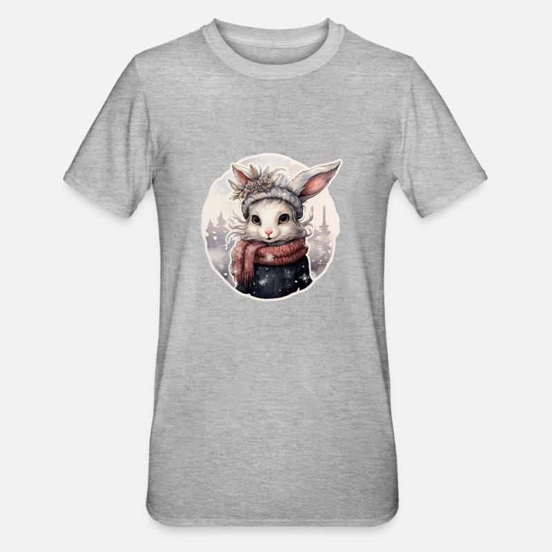 Lapin des neiges - T-shirt polycoton Unisexe - gris chiné