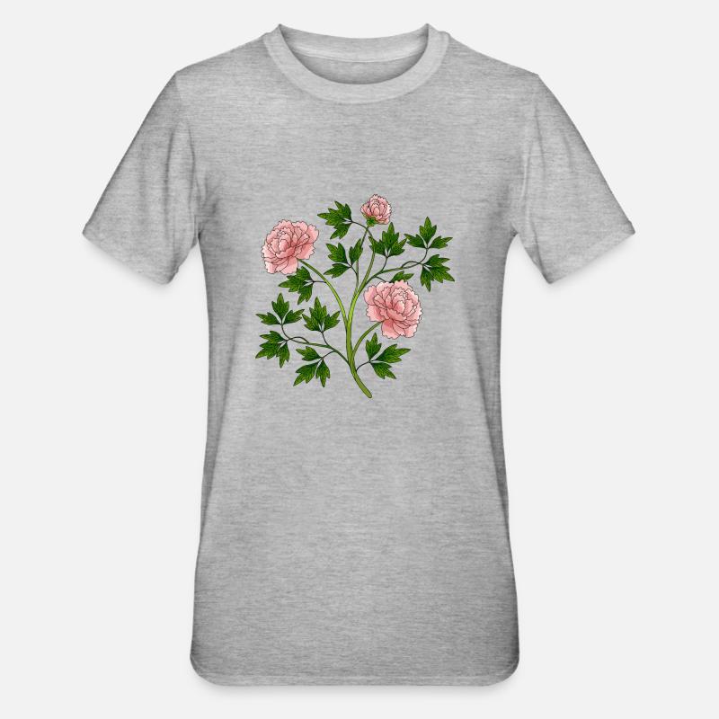 Fleur - T-shirt polycoton Unisexe - gris chiné