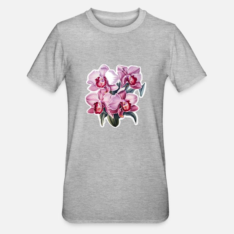 Orchidée - T-shirt polycoton Unisexe - gris chiné