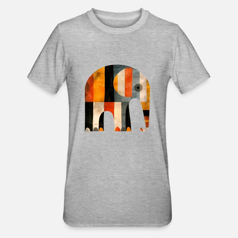 Éléphant - T-shirt polycoton Unisexe - gris chiné