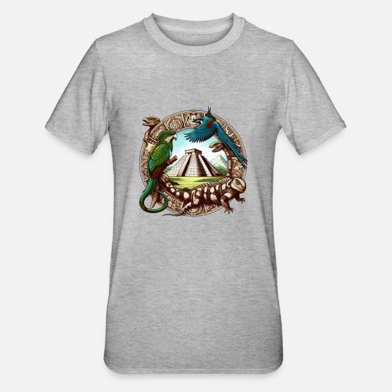 Merveilles des Mayas - T-shirt polycoton Unisexe - gris chiné