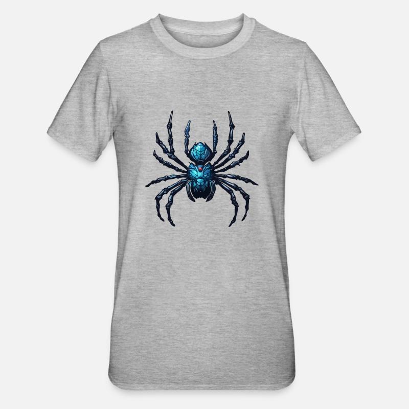 Spider / Web / Pet / Reptile / Eight-legged - Unisex Polycotton T-Shirt - heather grey