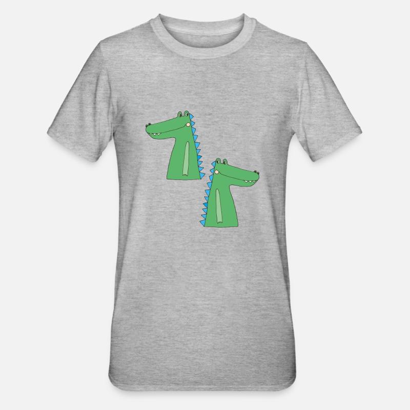 Crocodile pour deux - T-shirt polycoton Unisexe - gris chiné